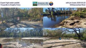 [Expert high-water paddle with jon boats 2025-03-22, Troupville to Knights Ferry, Withlacoochee River]