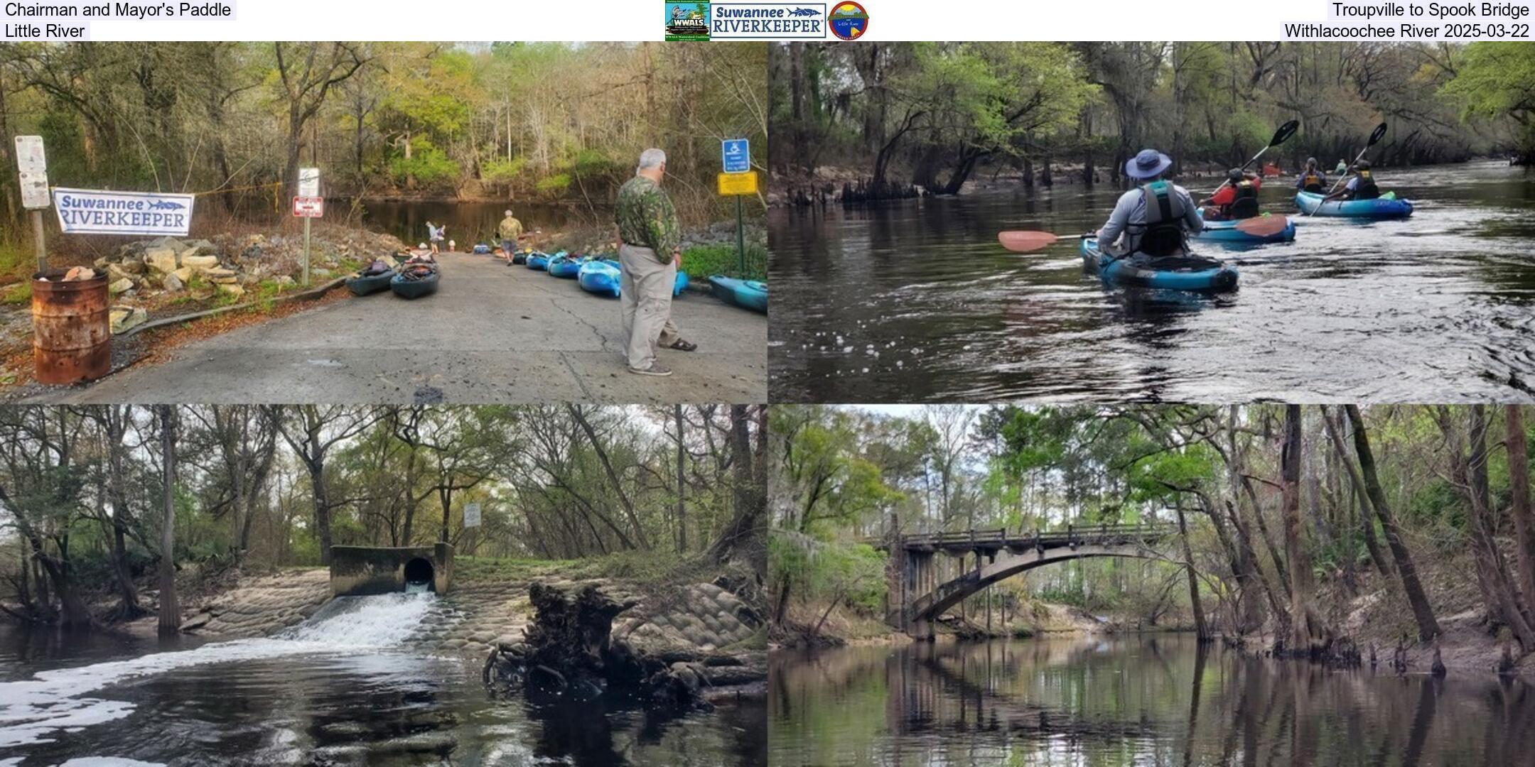 Chairman and Mayor's Paddle, Troupville to Spook Bridge, Little River, Withlacoochee River 2025-03-22