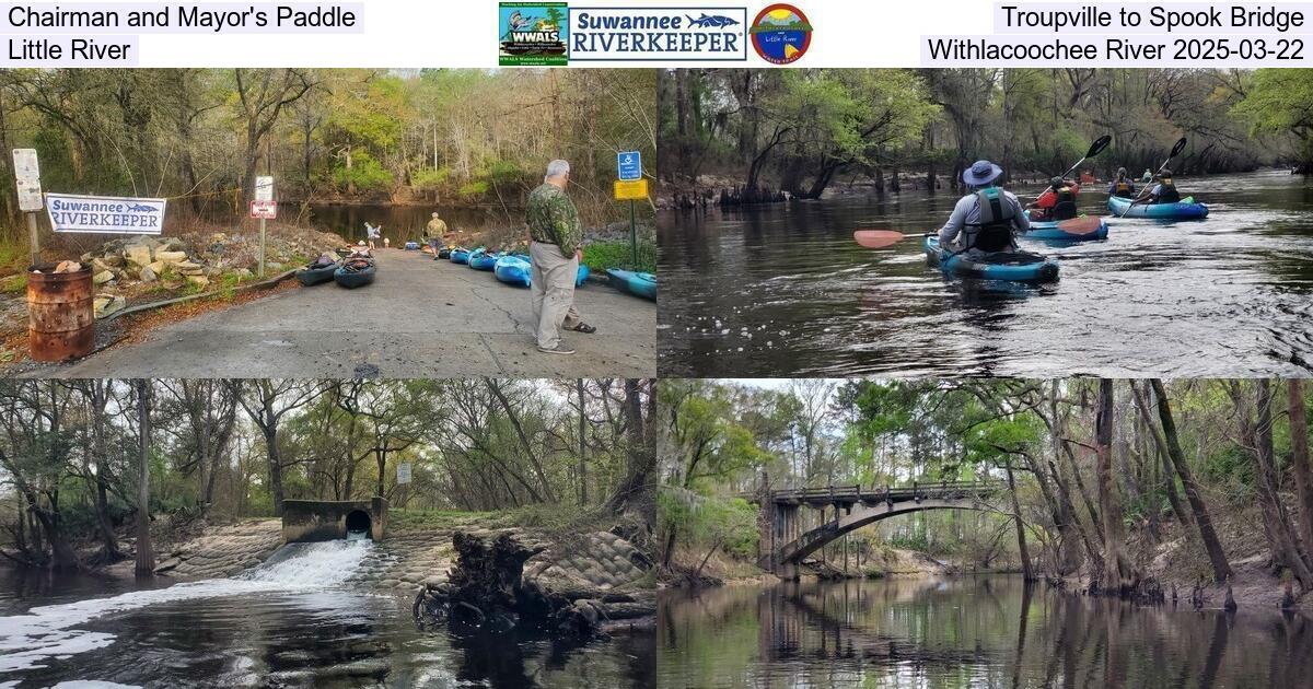 Chairman and Mayor's Paddle, Troupville to Spook Bridge, Little River, Withlacoochee River 2025-03-22