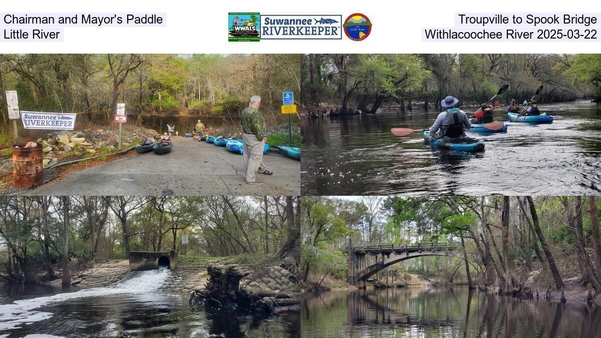 Chairman and Mayor's Paddle, Troupville to Spook Bridge, Little River, Withlacoochee River 2025-03-22