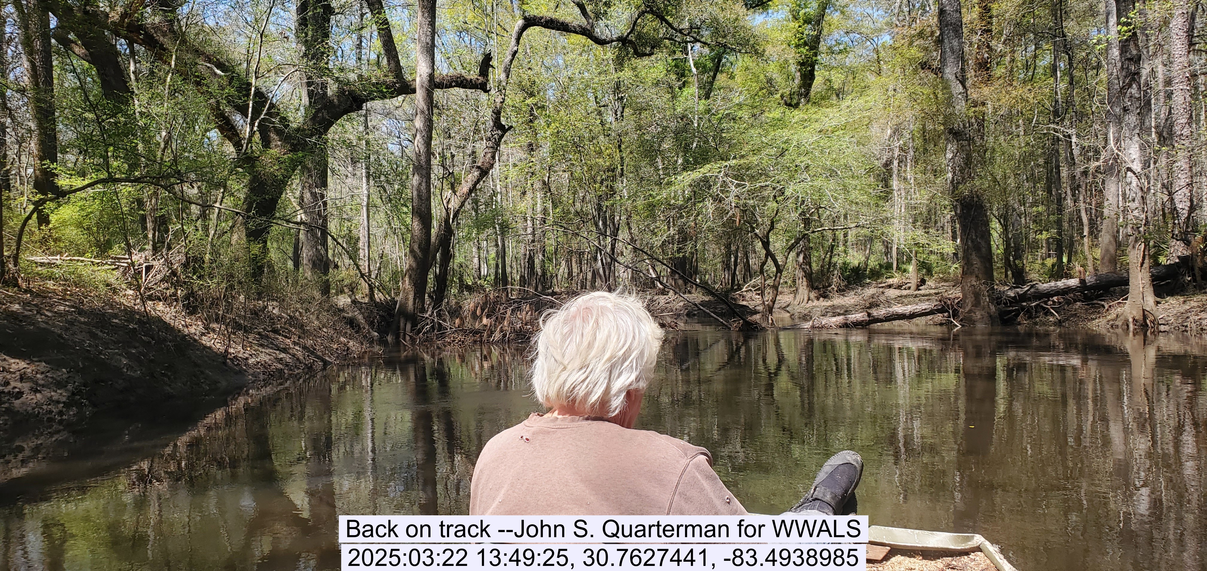 Back on track --John S. Quarterman for WWALS, 2025:03:22 13:49:25, 30.7627441, -83.4938985