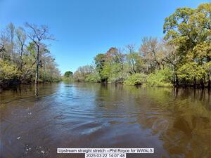 [Upstream straight stretch --Phil Royce for WWALS, 2025:03:22 14:07:48]