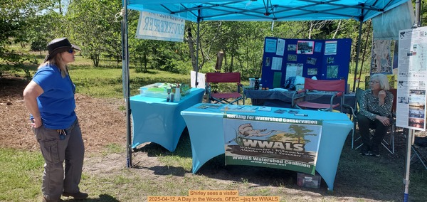 Shirley sees a visitor, 2025-04-12, A Day in the Woods, GFEC --jsq for WWALS