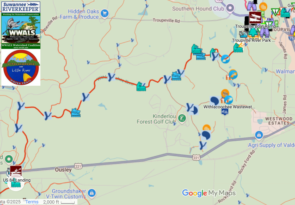 Map: Troupville Boat Ramp to Spook Bridge --WLRWT