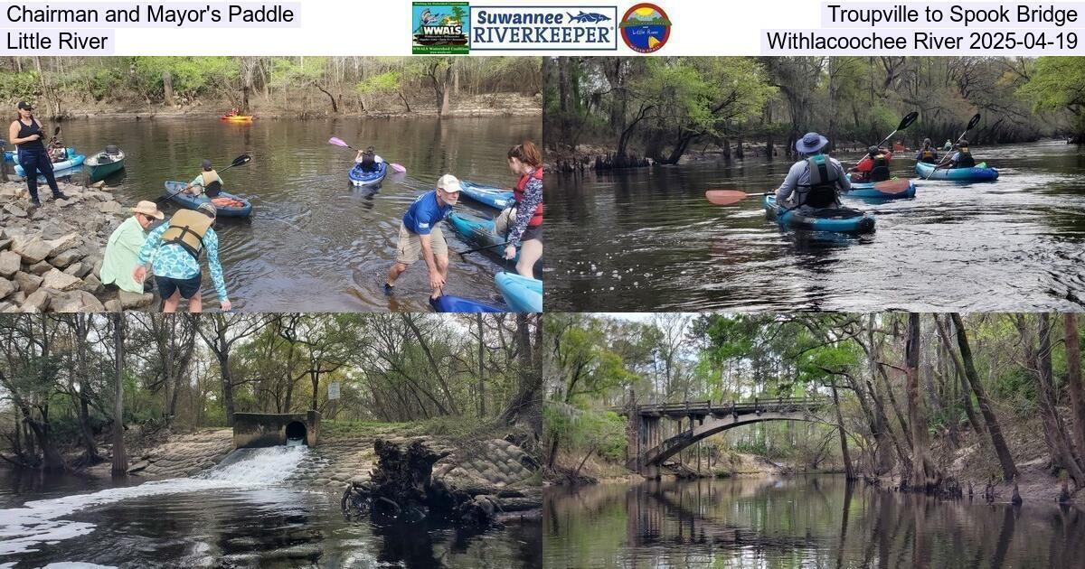 Chairman and Mayor's Paddle, Troupville to Spook Bridge, Little River, Withlacoochee River 2025-04-19