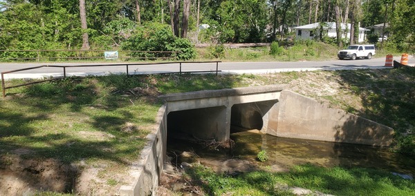 [One Mile Branch Wainwright Drive double culvert, 11:00:18, 30.8428926, -83.3003456]