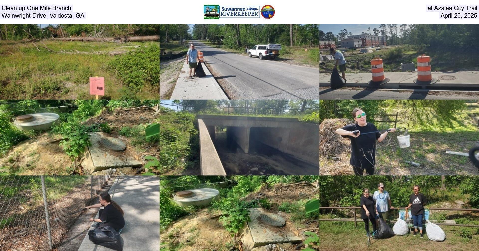 Clean up One Mile Branch, at Azalea City Trail, Wainwright Drive, Valdosta, GA, April 26, 2025
