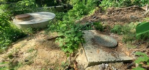 [Old and new manholes by One Mile Branch, 10:16:22, 30.8428924, -83.3016049]
