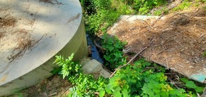 [Standing water by new manhole, 10:17:15, 30.8428897, -83.3016125]