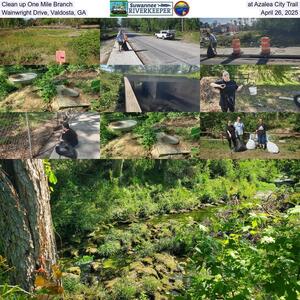 [Clean up One Mile Branch, at Azalea City Trail, Wainwright Drive, Valdosta, GA, April 26, 2025]