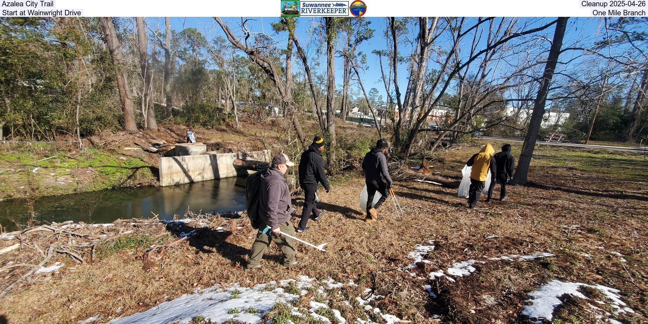 Azalea City Trail, Cleanup 2025-04-26, Start at Wainwright Drive, One Mile Branch