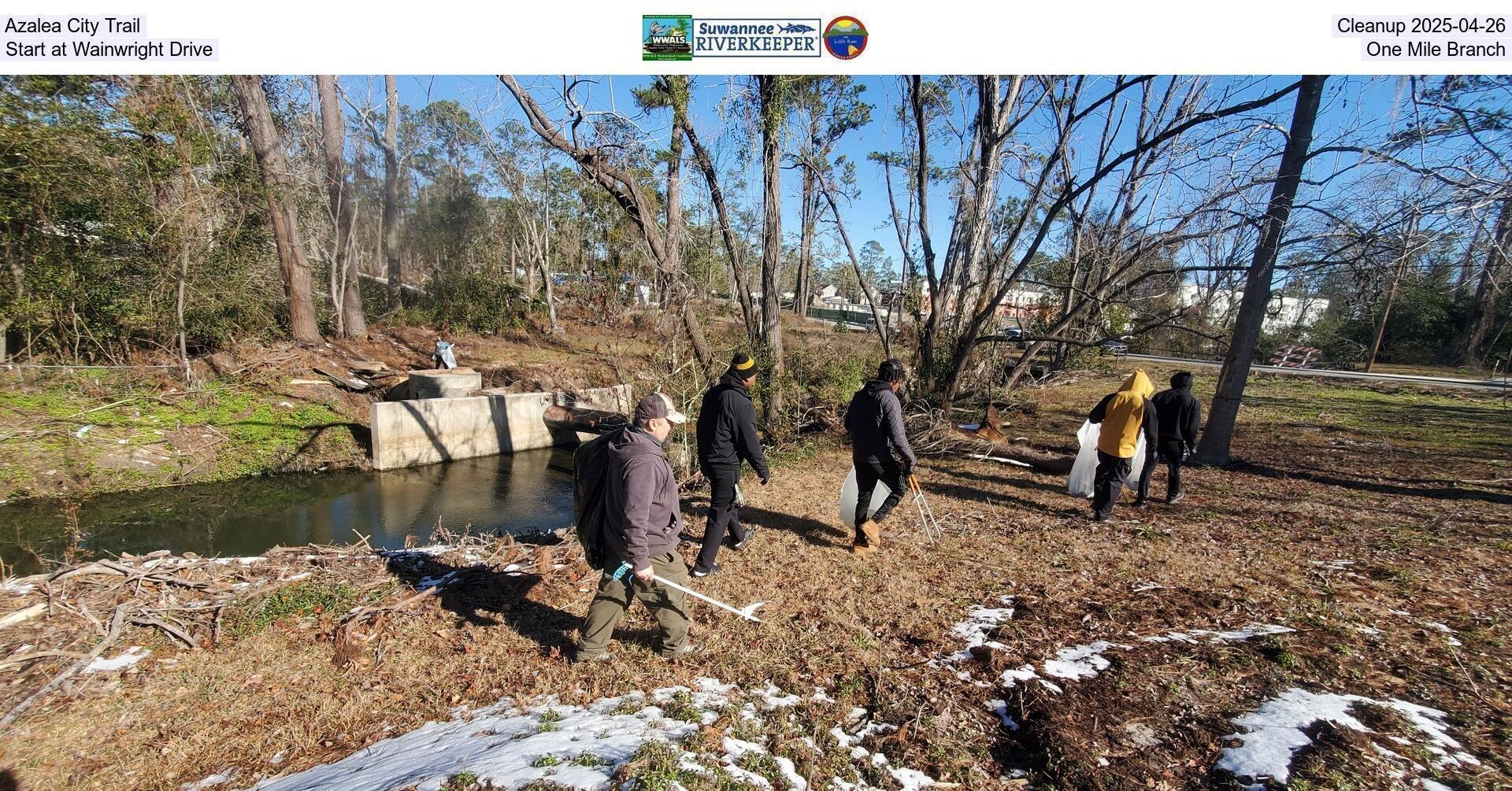 [Azalea City Trail, Cleanup 2025-04-26, Start at Wainwright Drive, One Mile Branch]