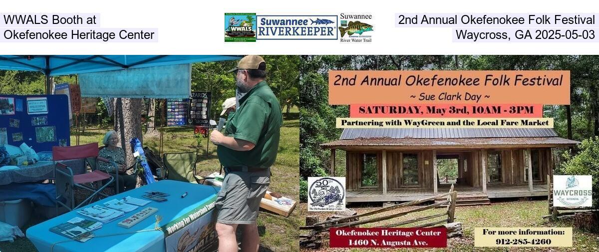 WWALS Booth at 2nd Annual Okefenokee Folk Festival, Okefenokee Heritage Center, Waycross, GA 2025-05-03