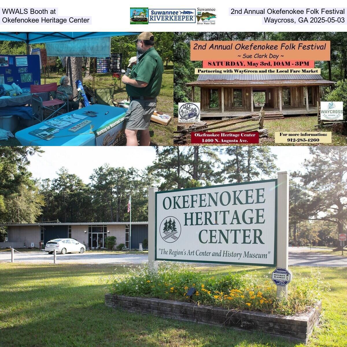 WWALS Booth at 2nd Annual Okefenokee Folk Festival, Okefenokee Heritage Center, Waycross, GA 2025-05-03