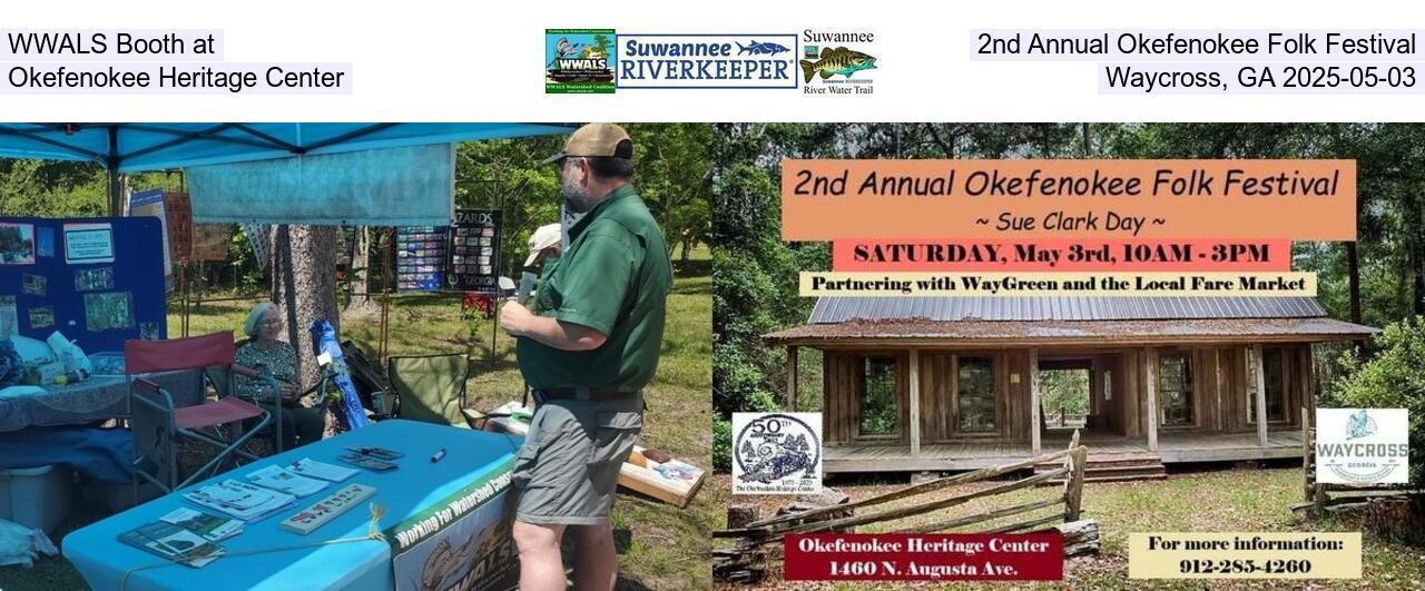 WWALS Booth at 2nd Annual Okefenokee Folk Festival, Okefenokee Heritage Center, Waycross, GA 2025-05-03