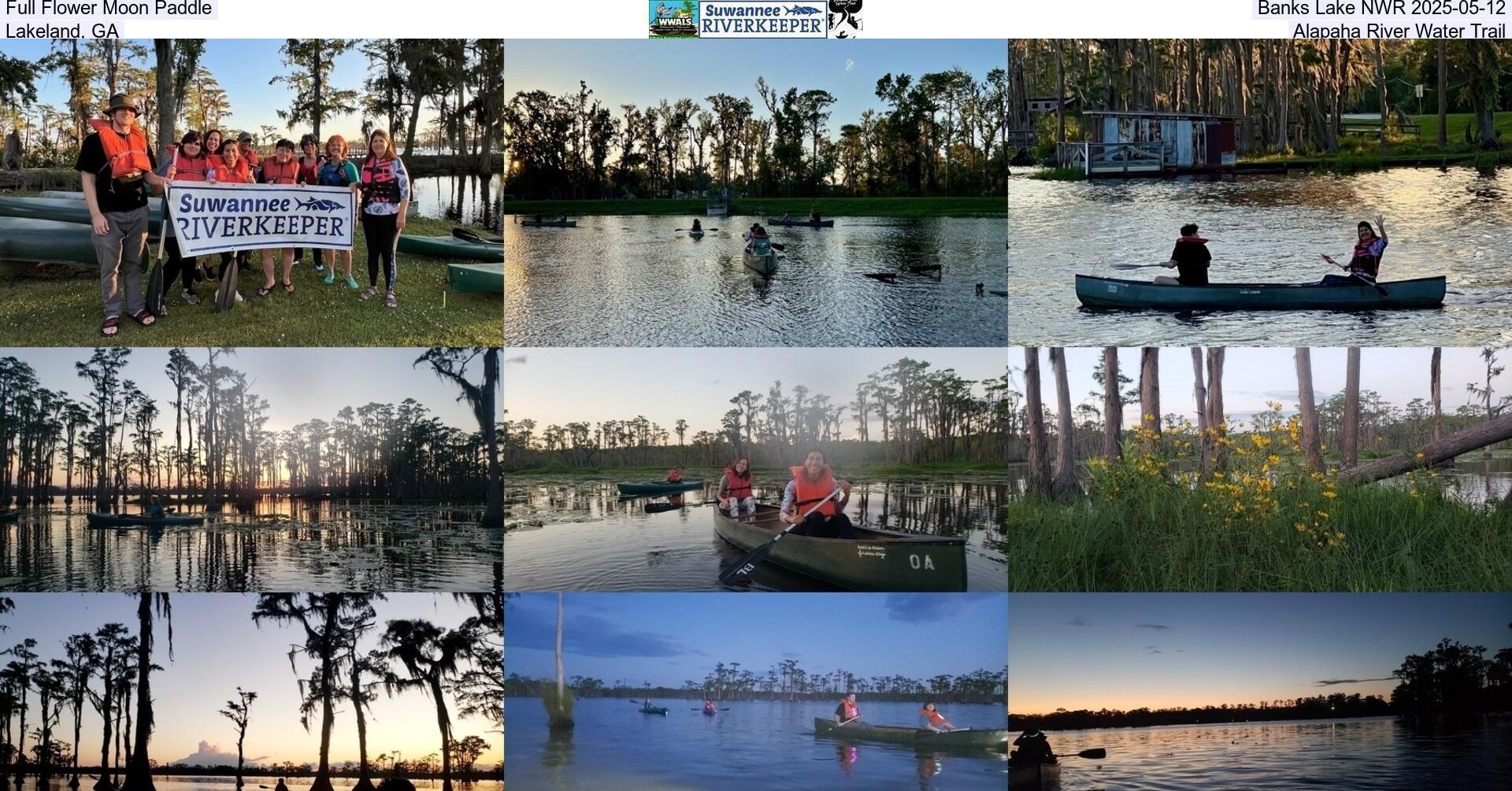 [Full Flower Moon Paddle, Banks Lake NWR 2025-05-12, Lakeland, GA, Alapaha River Water Trail]