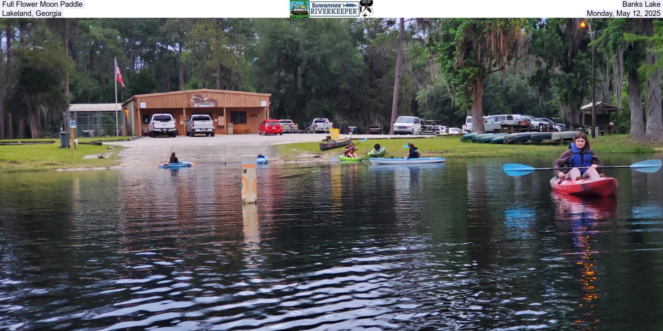 Full Flower Moon Paddle, Banks Lake, Lakeland, Georgia, Monday, May 12, 2025