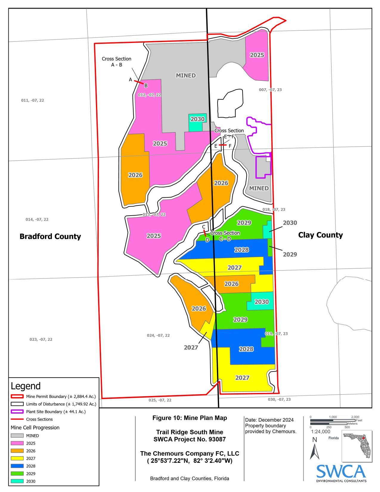 Figure 10: Mine Plan Map, Trail Ridge South Mine, SWCA Project No. 93087