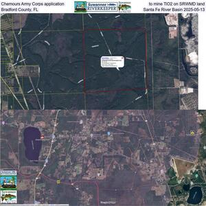[Chemours Army Corps application to mine TiO2 on SRWMD land, Bradford County, FL, Santa Fe River Basin 2025-05-13]