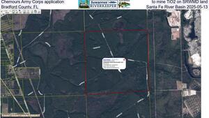 [Chemours Army Corps application to mine TiO2 on SRWMD land, Bradford County, FL, Santa Fe River Basin 2025-05-13]