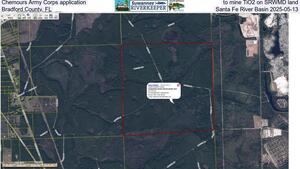 [Chemours Army Corps application to mine TiO2 on SRWMD land, Bradford County, FL, Santa Fe River Basin 2025-05-13]