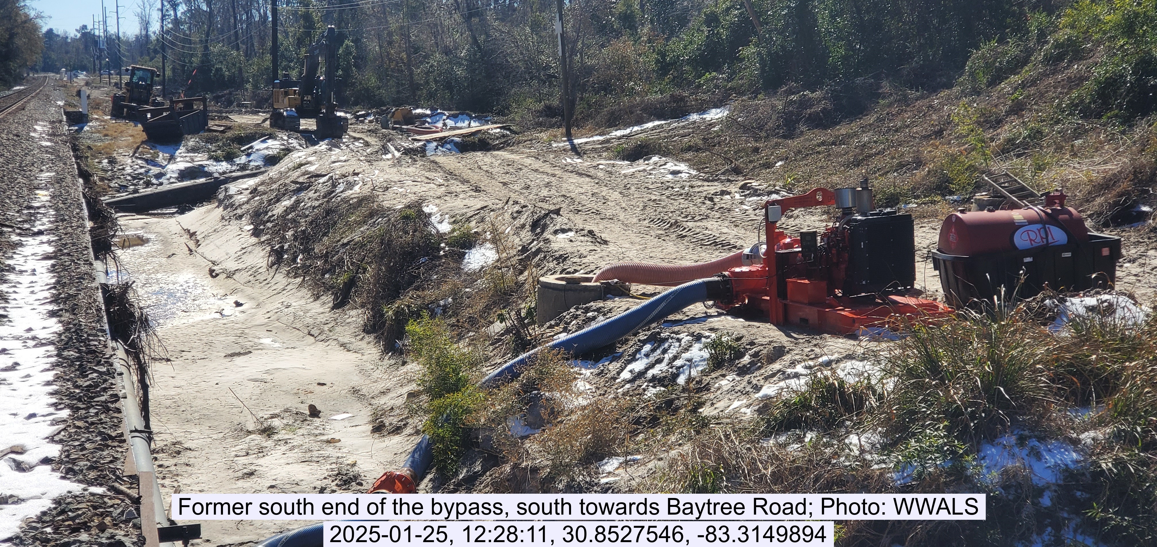 Former south end of the bypass, south towards Baytree Road, 2025-01-25, 12:28:11, 30.8527546, -83.3149894