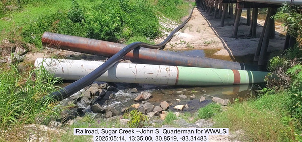 [Railroad, Sugar Creek --John S. Quarterman for WWALS, 2025:05:14, 13:35:00, 30.8519, -83.31483]