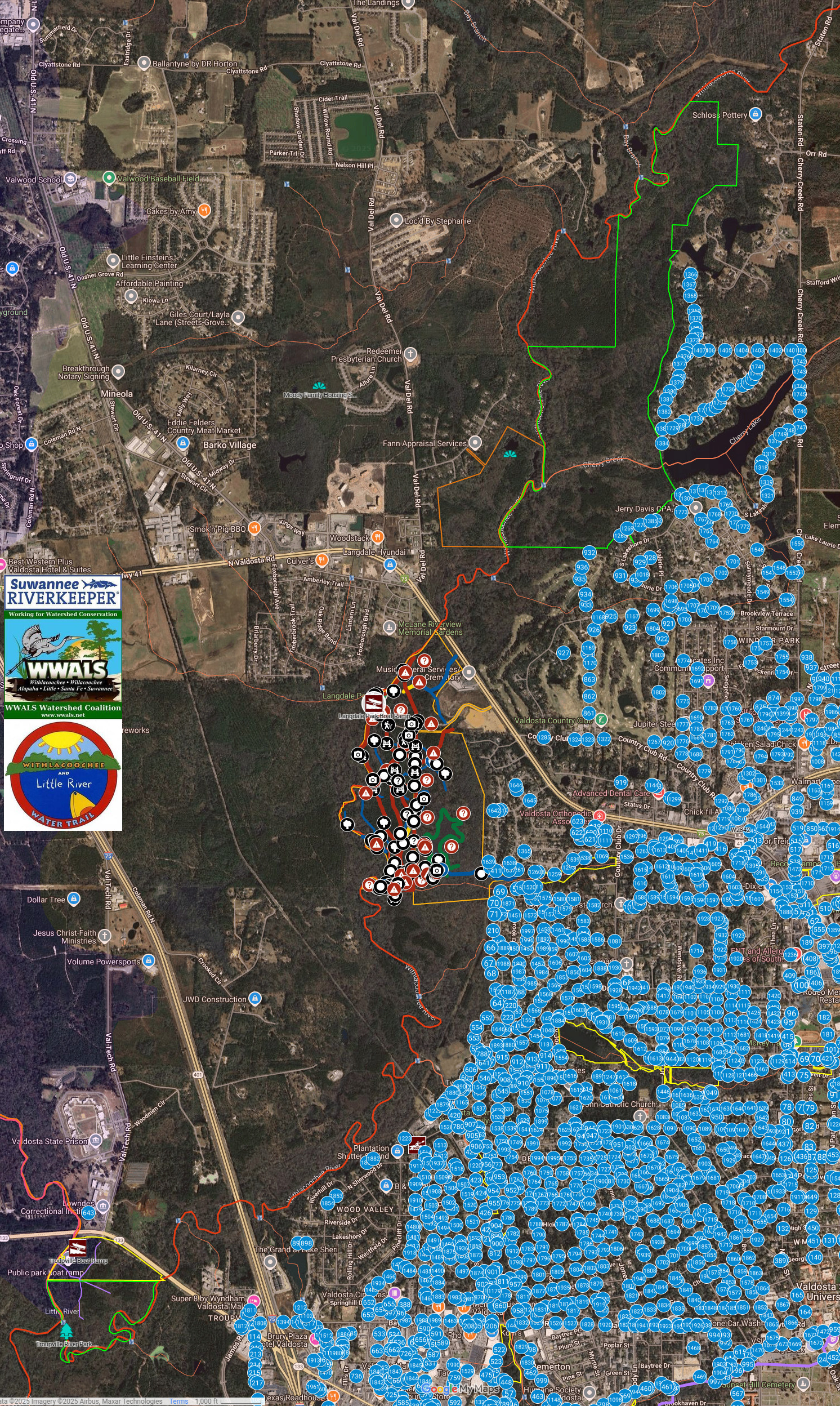 Map: Langdale Park --WWALS Valdosta Sewer Map: 2025-05-23
