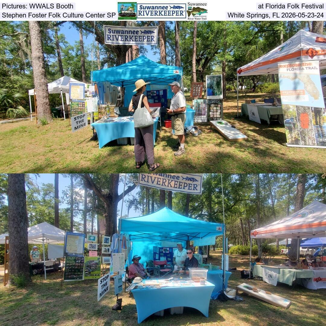 Pictures: WWALS Booth at Florida Folk Festival, Stephen Foster Folk Culture Center SP, White Springs, FL 2026-05-23-24