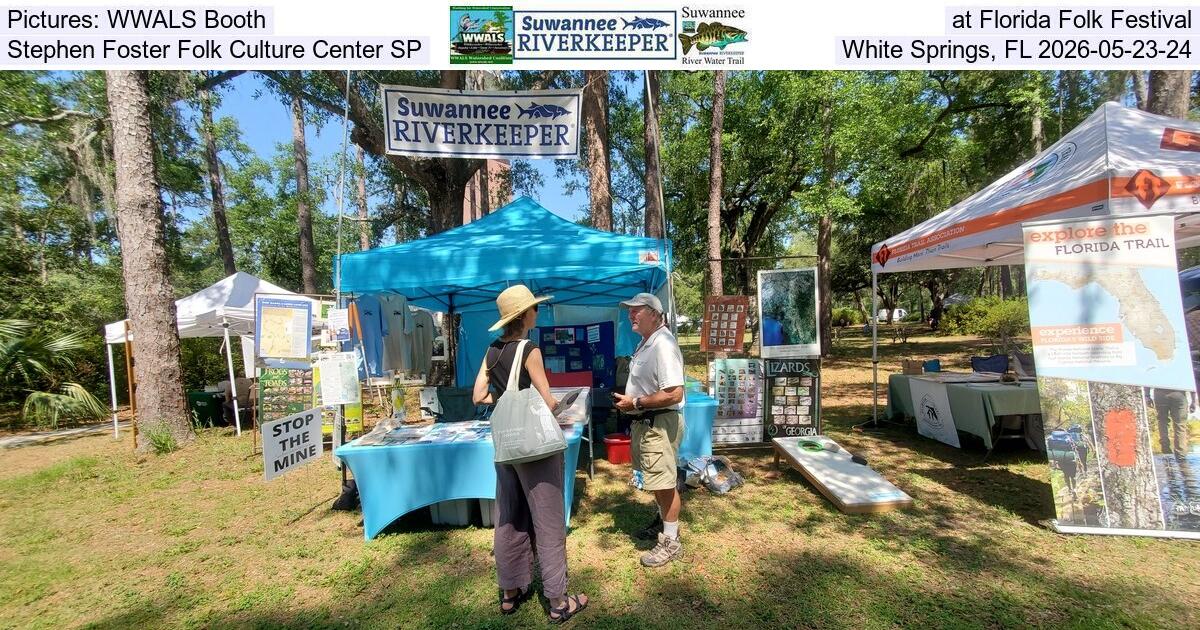 Pictures: WWALS Booth at Florida Folk Festival, Stephen Foster Folk Culture Center SP, White Springs, FL 2026-05-23-24