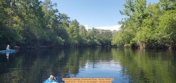 [Starting to portage, Suwannee River --jsq for WWALS, 2025-05-31, 10:54:12, 30.3428827, -82.6814464]