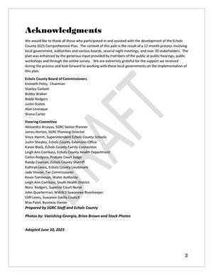 [Steering Committee, 2025 Echols Comprehensive Plan]