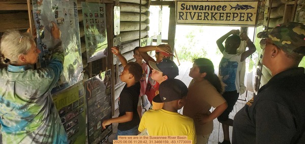 [Here we are in the Suwannee River Basin, 2025:06:06 11:28:42, 31.3466159, -83.1773009]