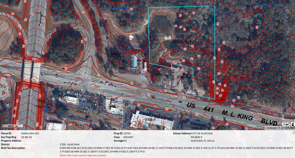 Map: City of Alachua Mill Creek Sink --Alachua Property Appraiser