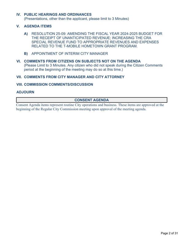 VI. COMMENTS FROM CITIZENS ON SUBJECTS NOT ON THE AGENDA