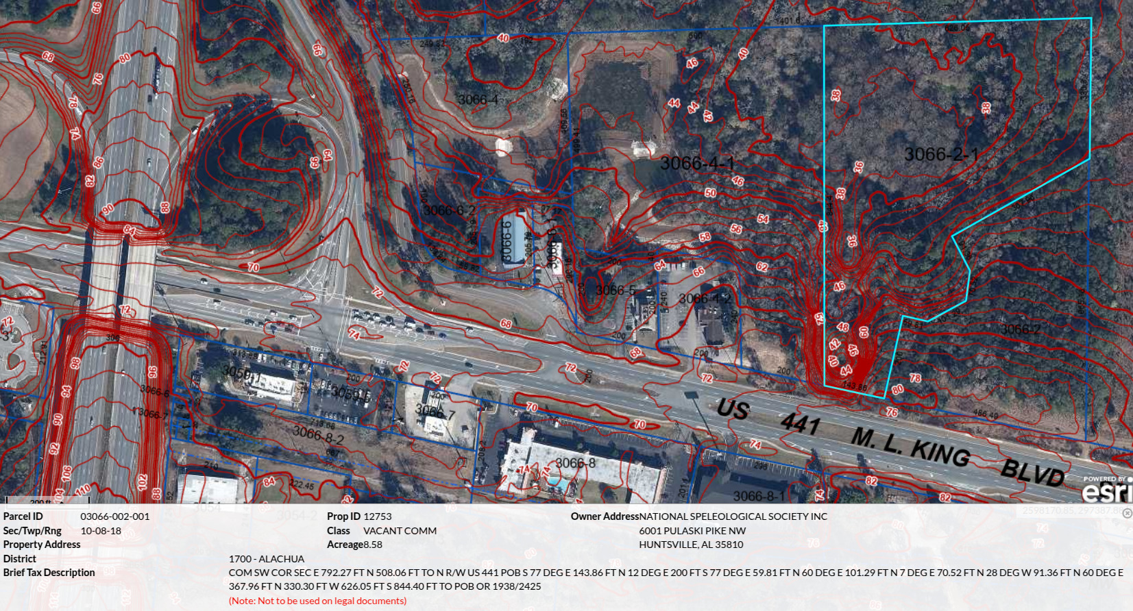 Map: NSS Mill Creek Sink --Alachua Property Appraiser