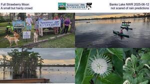 [Full Strawberry Moon, Banks Lake NWR 2025-06-12, A small but hardy crowd, not scared of rain predictions]