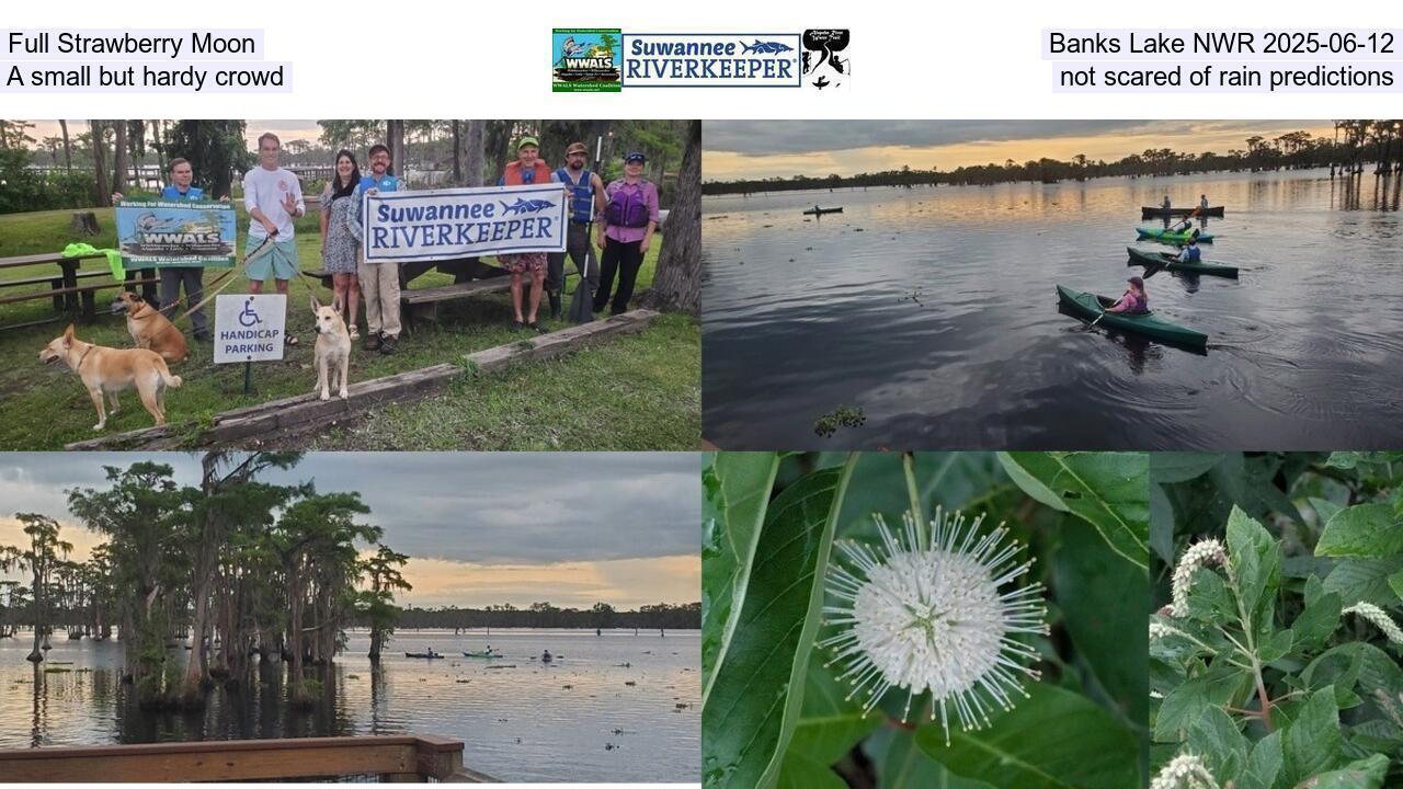Full Strawberry Moon, Banks Lake NWR 2025-06-12, A small but hardy crowd, not scared of rain predictions