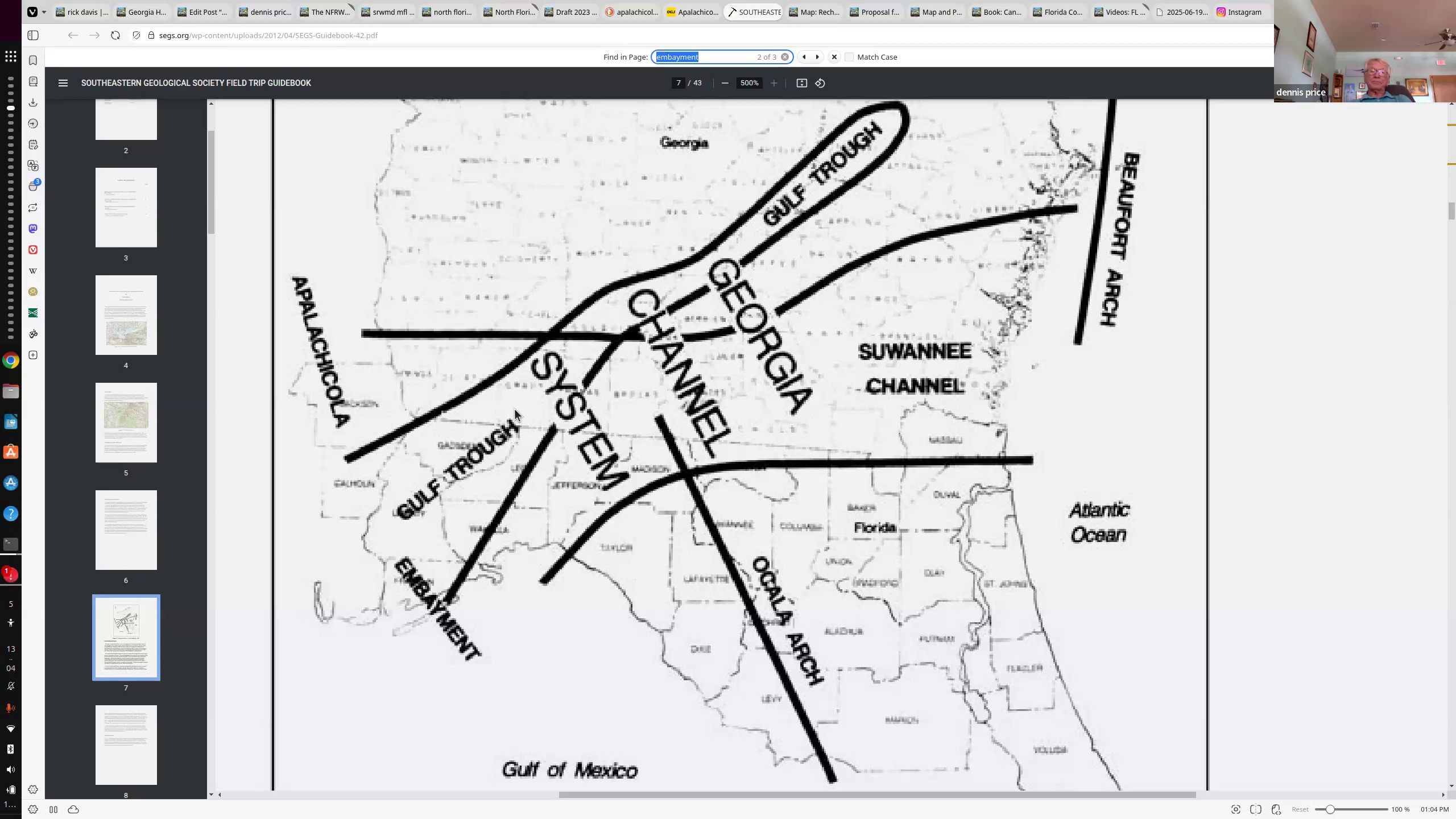Apalachicola Embayment, Gulf Trough, Georgia Channel, Suwannee Channel, by Southeastern Geological Society