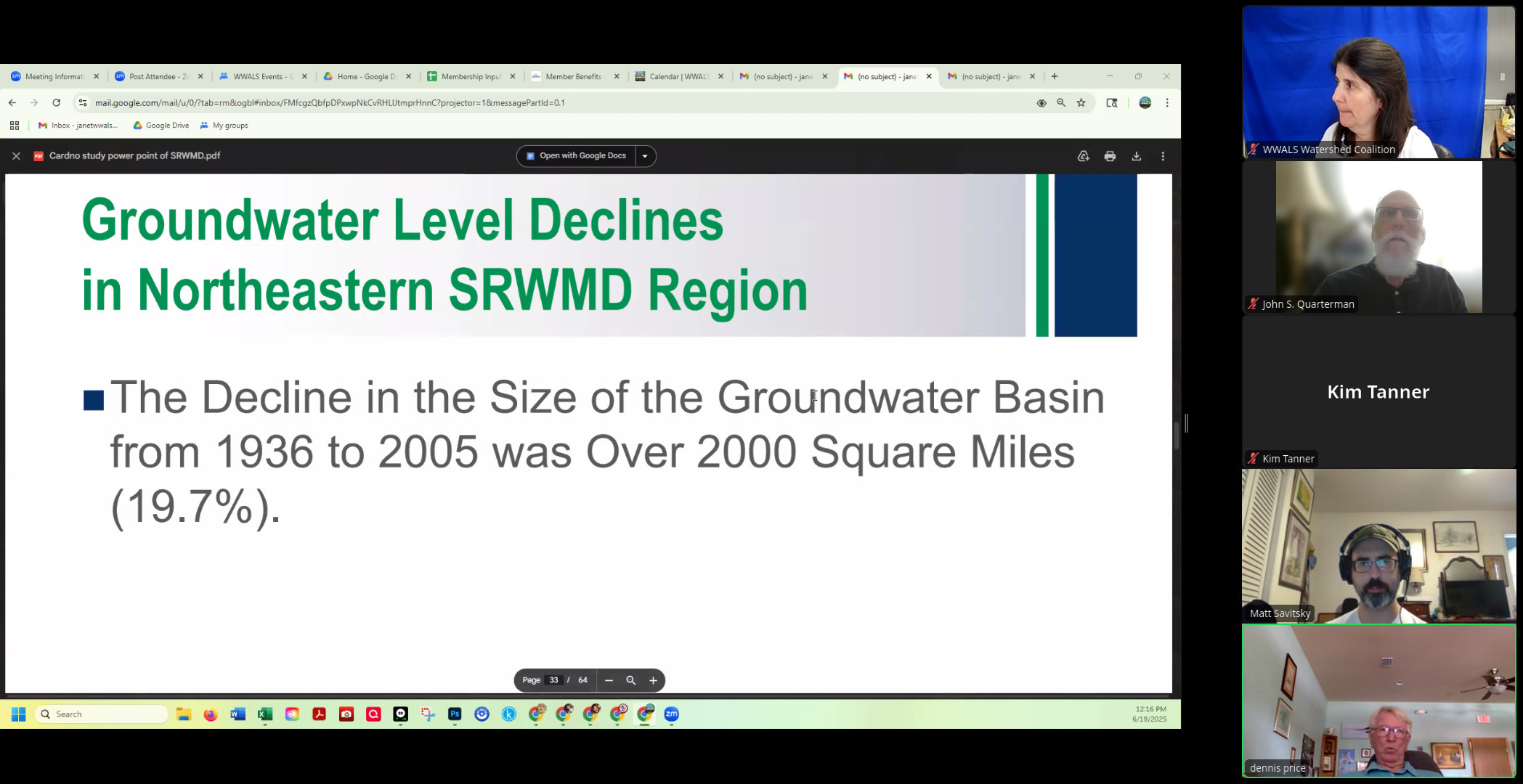 Groundwater Declines in Northeast SRWMD Region 2025-06-19