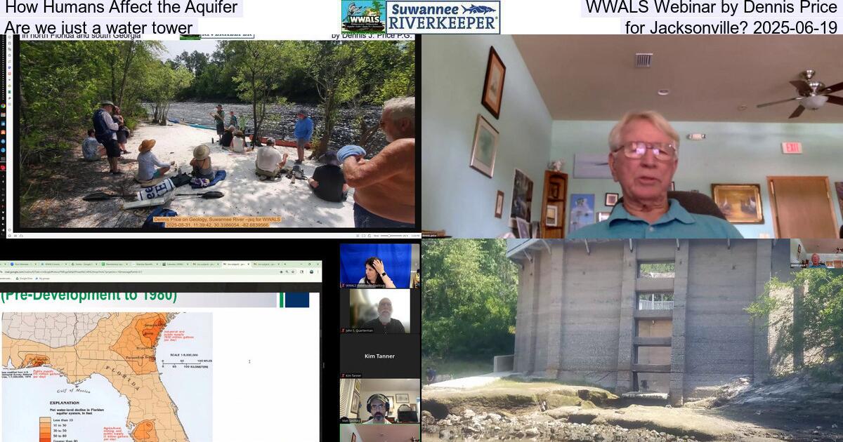How Humans Affect the Aquifer, WWALS Webinar by Dennis Price, Are we just a water tower for Jacksonville? 2025-06-19