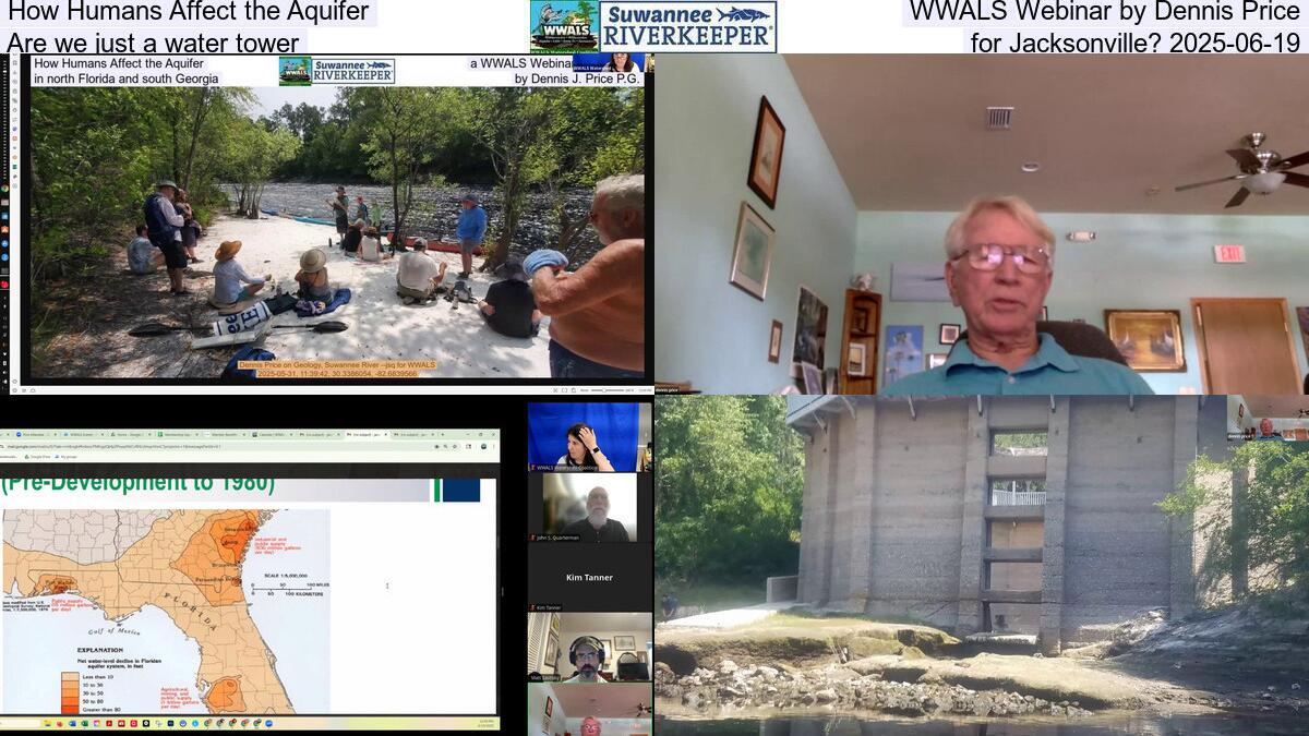 How Humans Affect the Aquifer, WWALS Webinar by Dennis Price, Are we just a water tower for Jacksonville? 2025-06-19