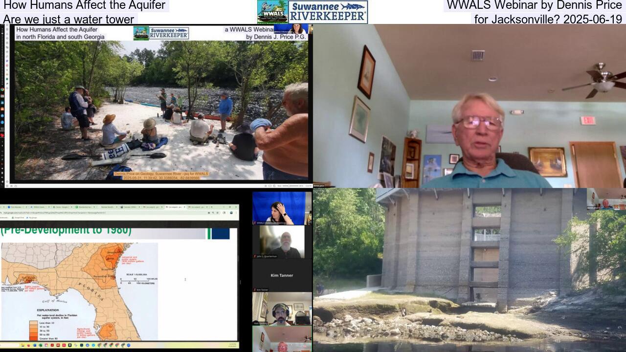 How Humans Affect the Aquifer, WWALS Webinar by Dennis Price, Are we just a water tower for Jacksonville? 2025-06-19