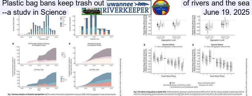 Plastic bag bans keep trash out of rivers and the sea --a study in Science, June 19, 2025