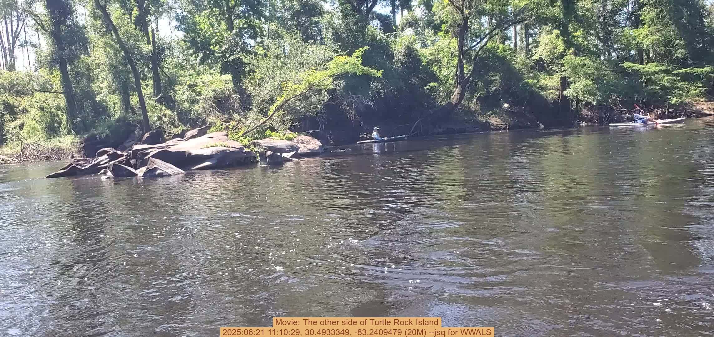 Movie: The other side of Turtle Rock Island, 2025:06:21 11:10:29, 30.4933349, -83.2409479 (20M) --jsq for WWALS