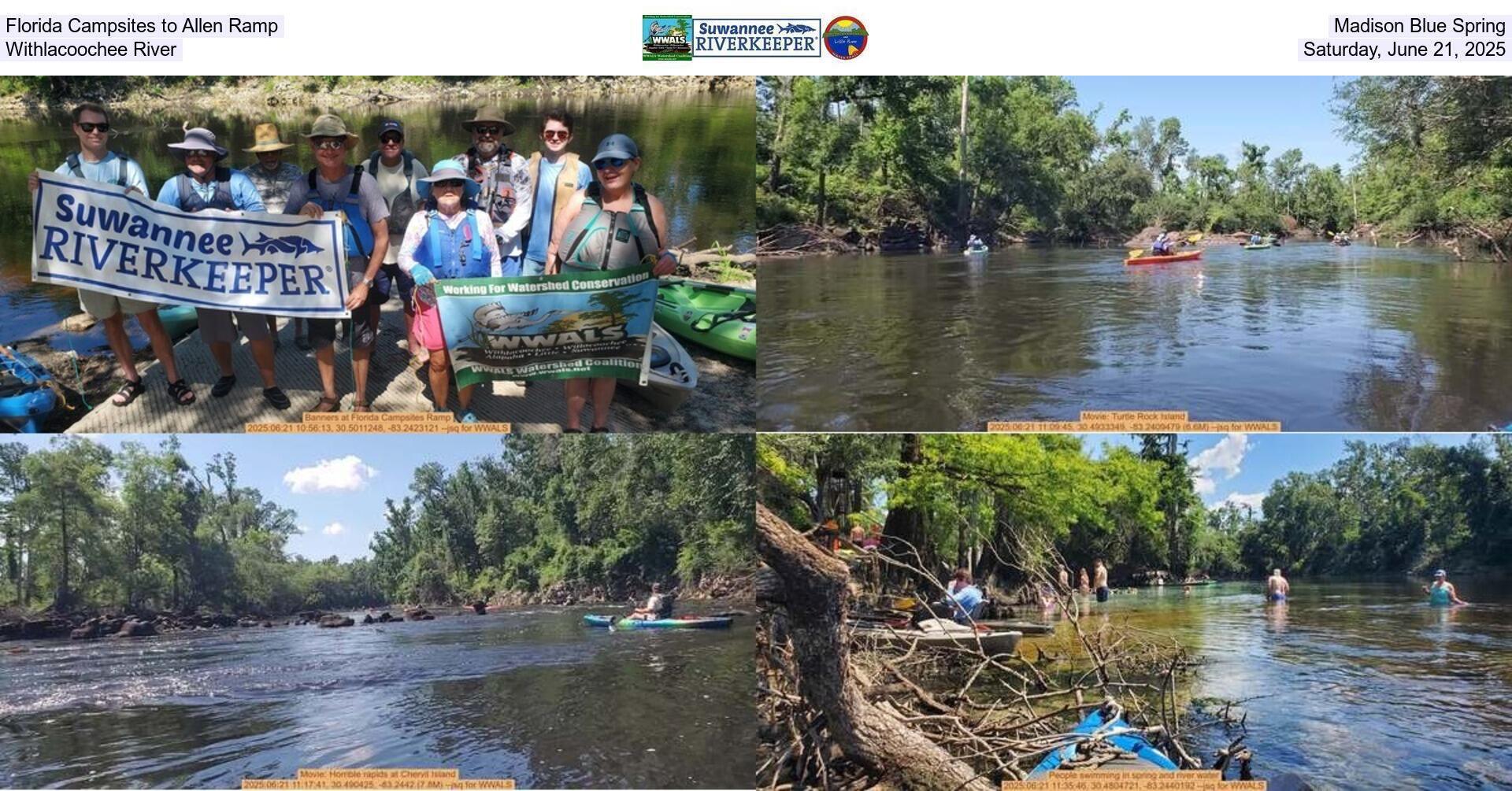 [Florida Campsites to Allen Ramp, Madison Blue Spring, Withlacoochee River, Saturday, June 21, 2025]
