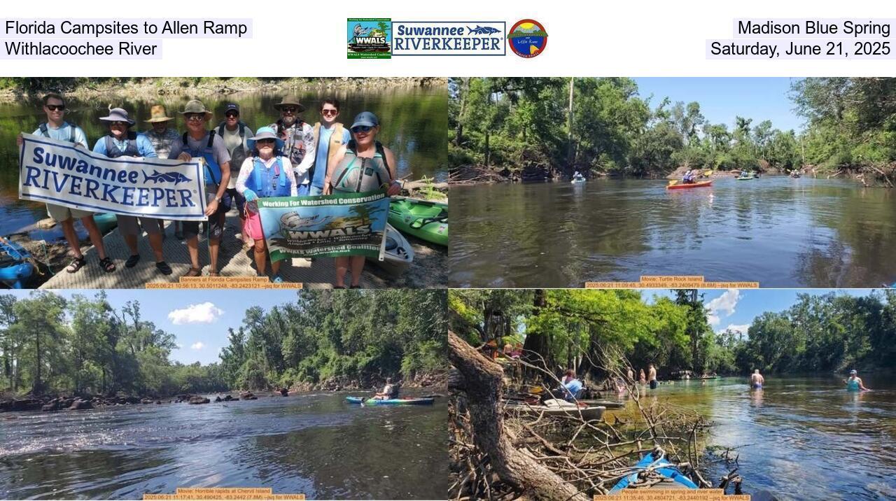 Florida Campsites to Allen Ramp, Madison Blue Spring, Withlacoochee River, Saturday, June 21, 2025