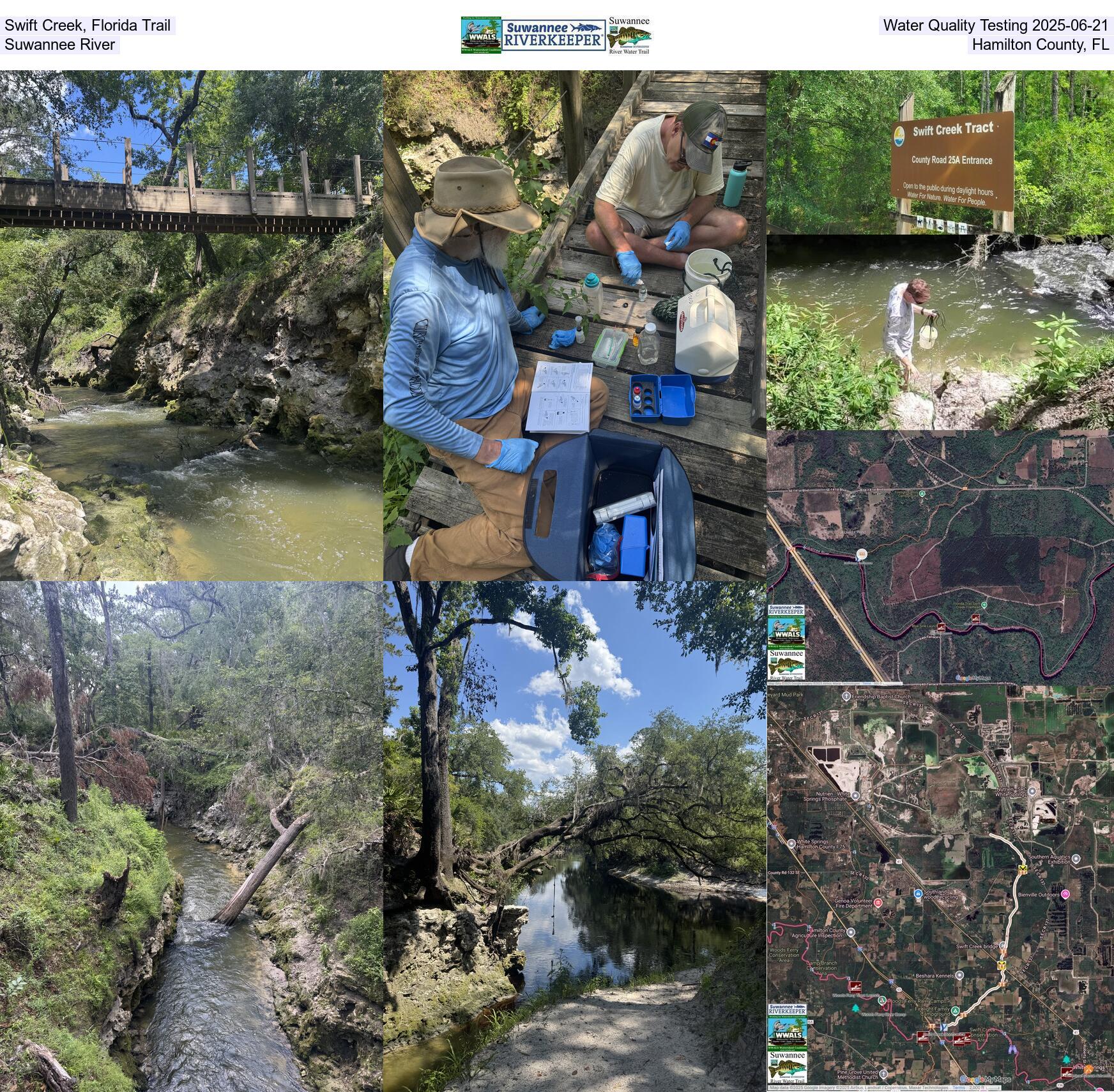 [Swift Creek, Florida Trail, Water Quality Testing 2025-06-21, Suwannee River, Hamilton County, FL]