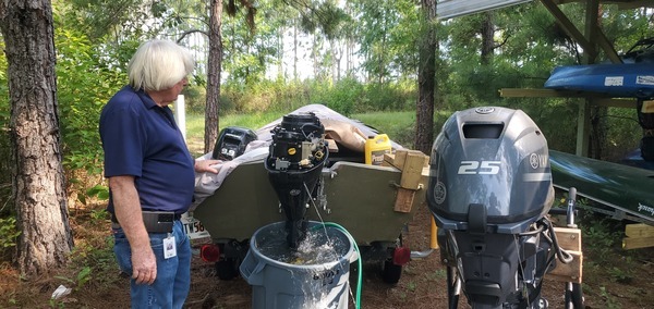[Both outboards running]