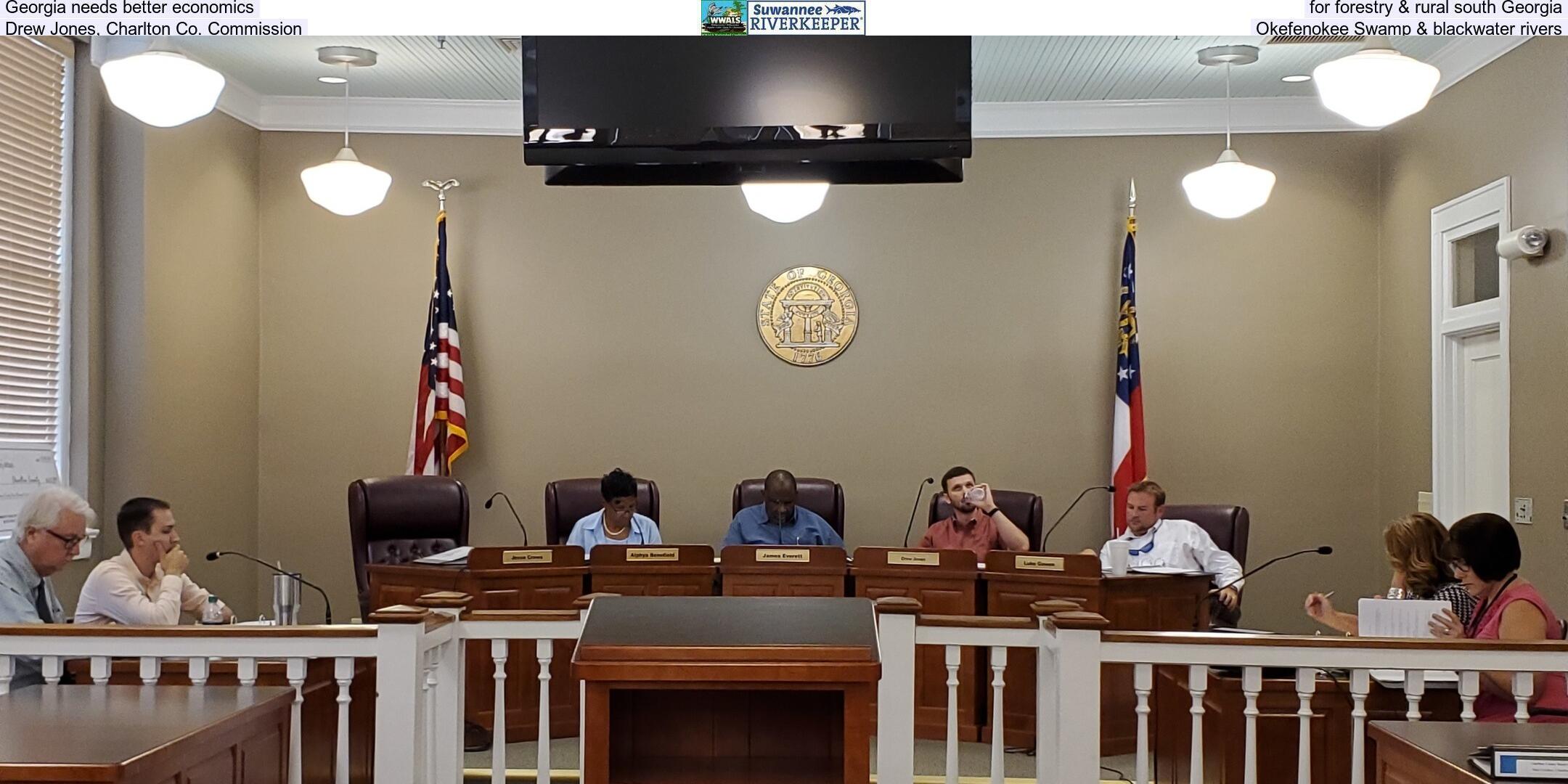 Georgia needs better economics, for forestry & rural south Georgia, Drew Jones, Charlton Co. Commission, Okefenokee Swamp & blackwater rivers